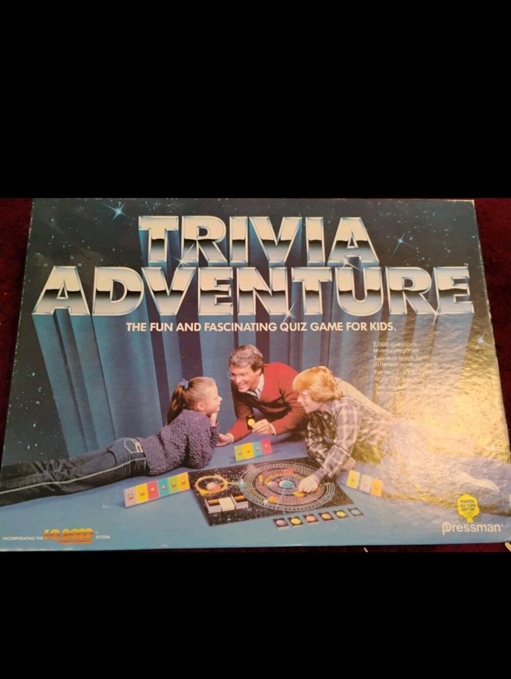 Vintage Pressman Trivia Adventure 1983 Board Game Space Theme USA Complete